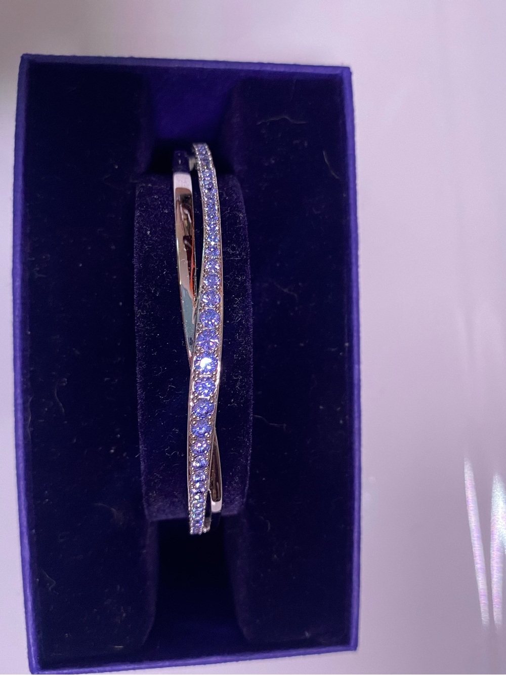 Swarovski Silver Bracelet with Blue Crystals